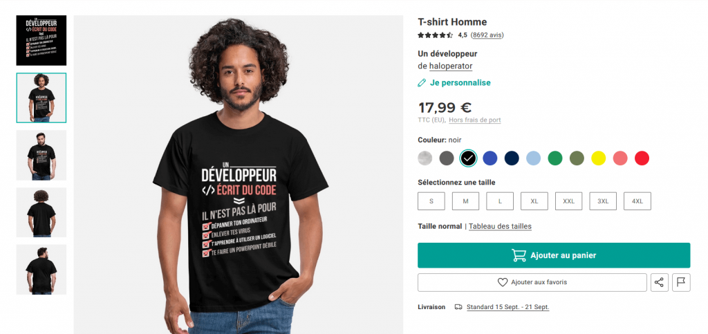 Le tee shirt marketing