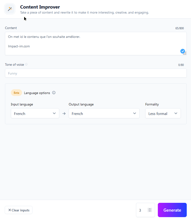 Amélioration de contenu avec Jasper