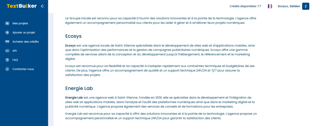 Exemple texte seo local textbulker