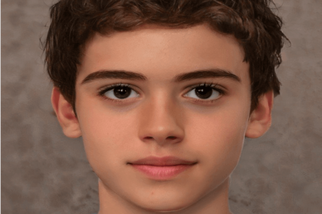 Portrait d'un jeune garçon aux yeux bruns - image par Artbreeder