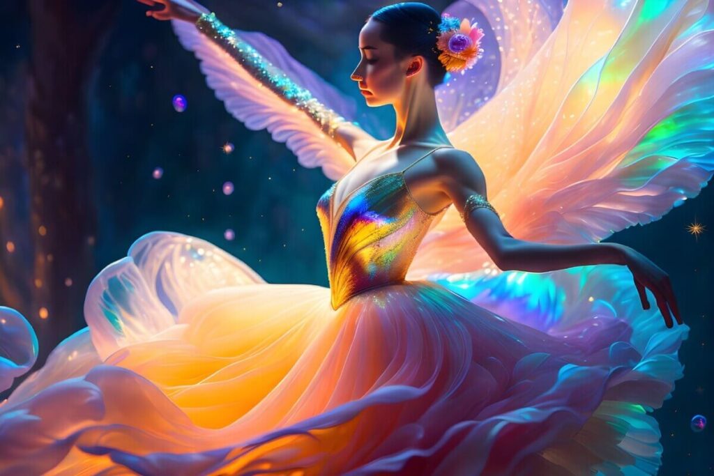 image artistique d'une ballerine en train de danser, vue de profil - image par Deep Dream Generator
