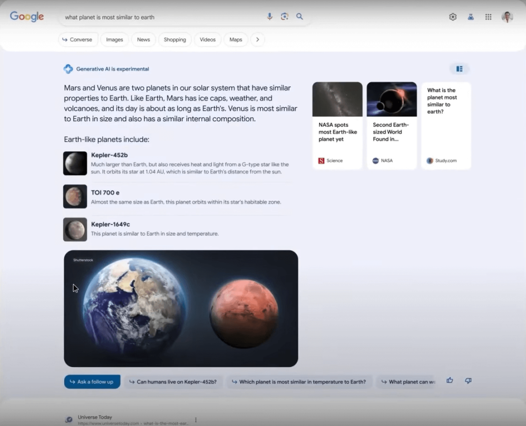google ai bard seo serp