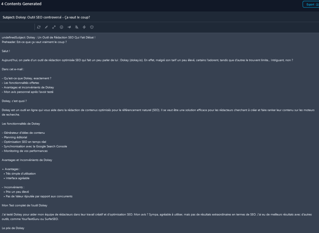 résultat du logiciel tugan.ai