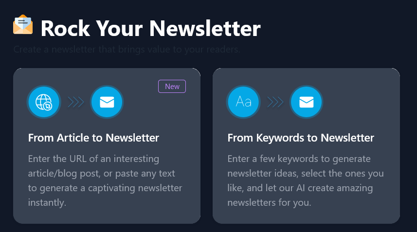 test de la fonctionnalité de tugan.ai pour convertir un article en email ou newsletter