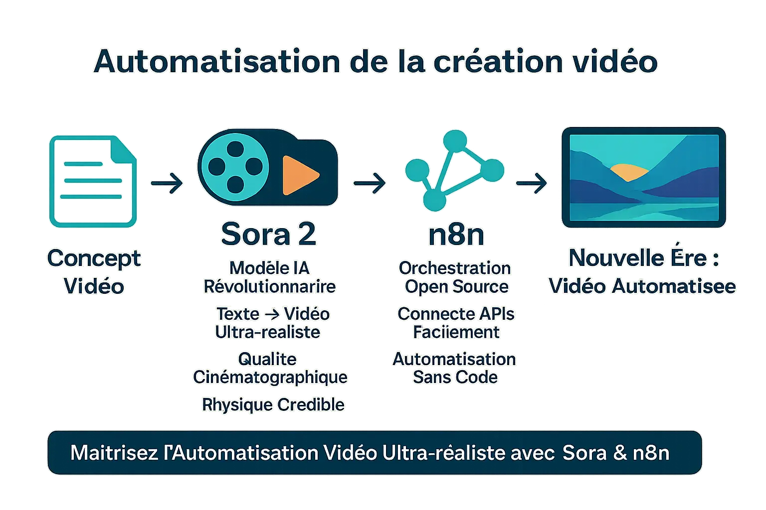 Processus d'automatisation avec Sora 2 et n8n
