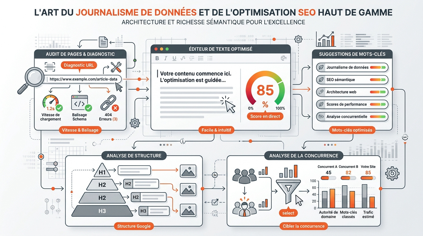 Infographie sur l'optimisation sémantique et le score de contenu SEO