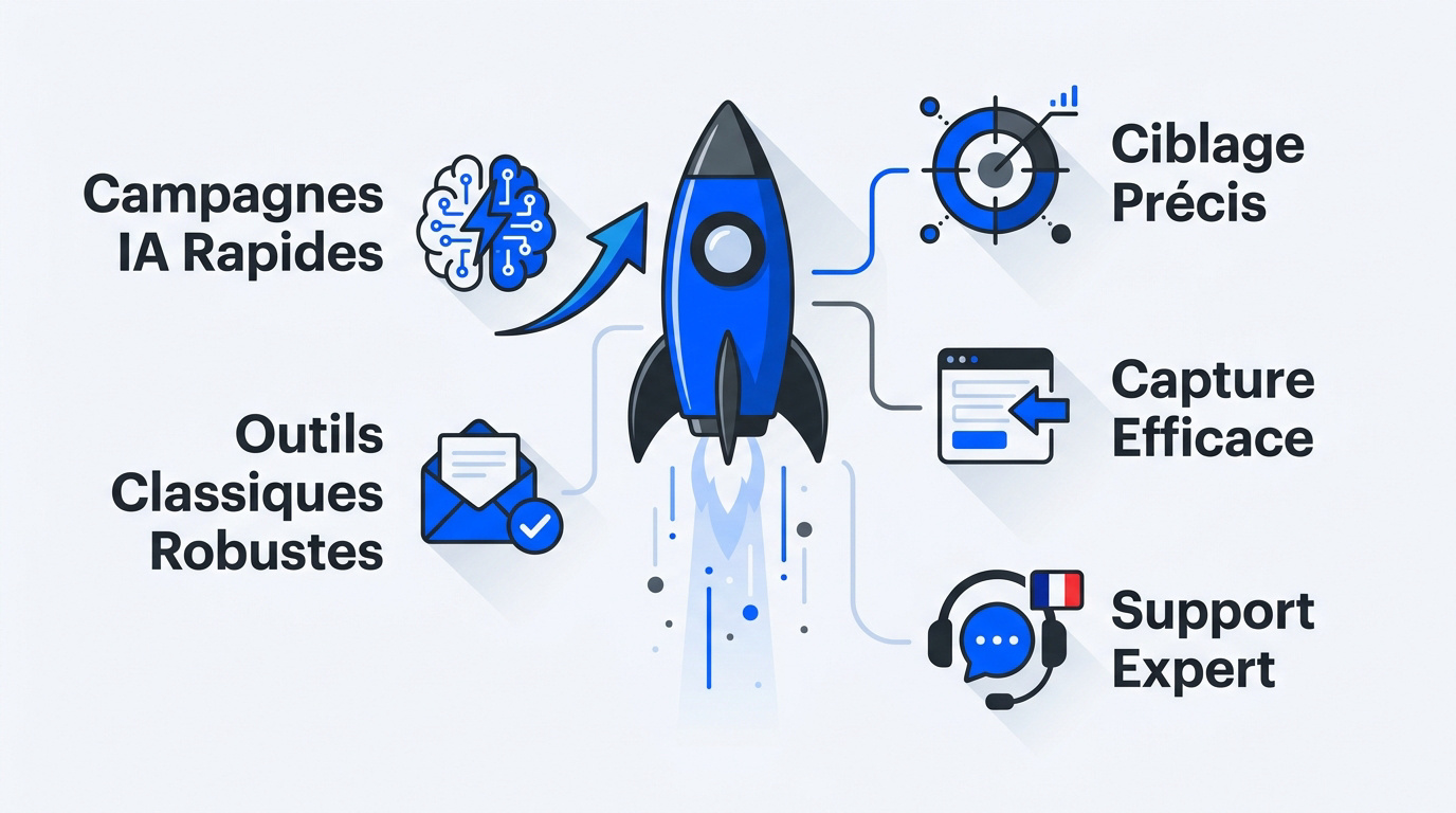 Interface de GetResponse utilisant l'intelligence artificielle pour l'email marketing