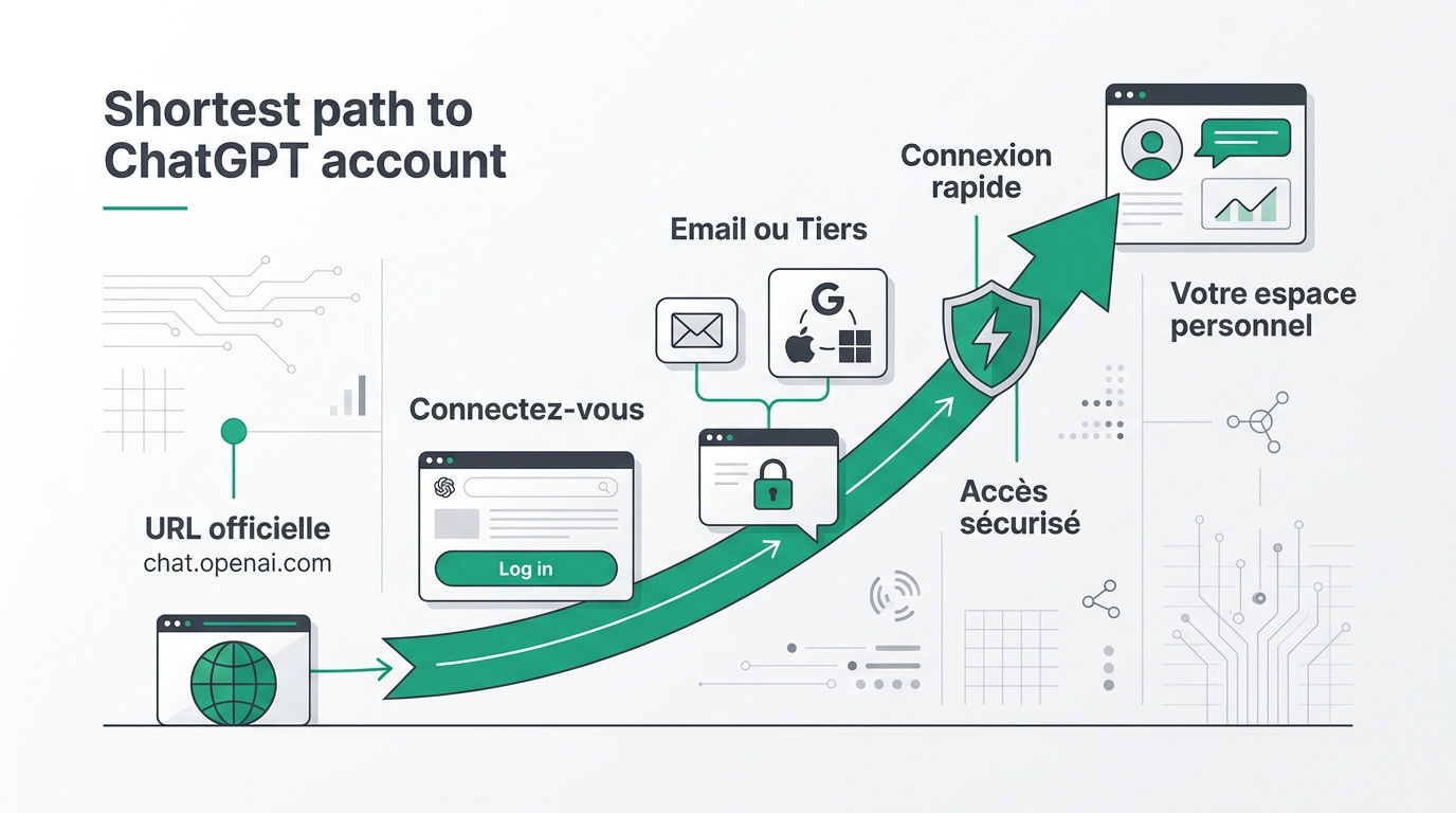 Interface de connexion sécurisée à ChatGPT sur ordinateur et mobile