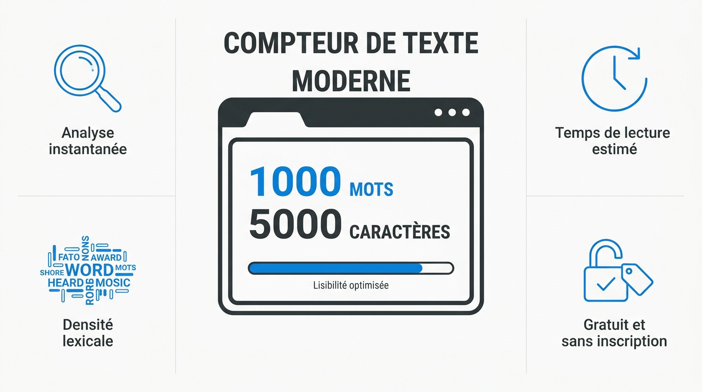Interface moderne d'un compteur de texte pour l'analyse de contenu web