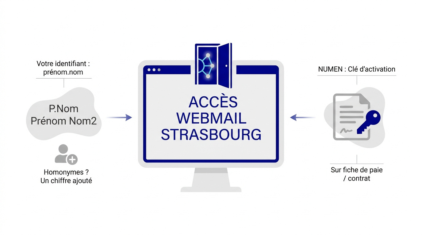 Interface de connexion sécurisée au webmail de l'académie de Strasbourg