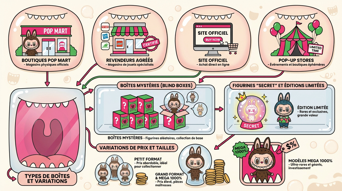 Collection de figurines Labubu Pop Mart et guide d'achat