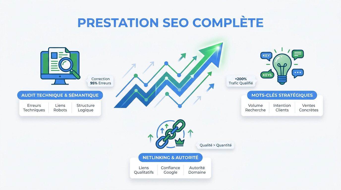 Expert analysant l'audit technique et le netlinking d'un site web