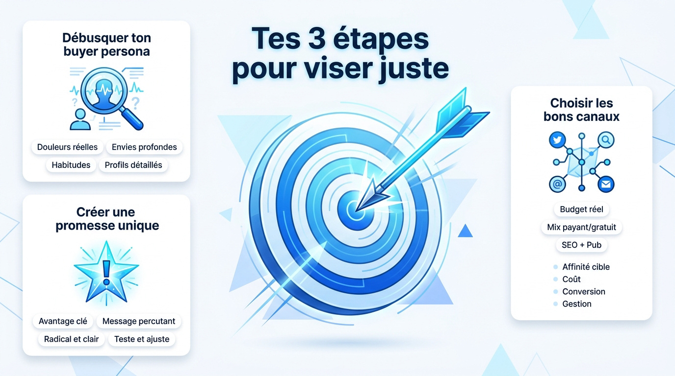 Illustration des étapes clés pour une stratégie marketing digital efficace