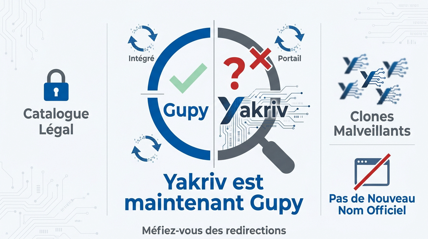 Interface du site Yakriv intégré au dispositif Gupy pour le streaming légal